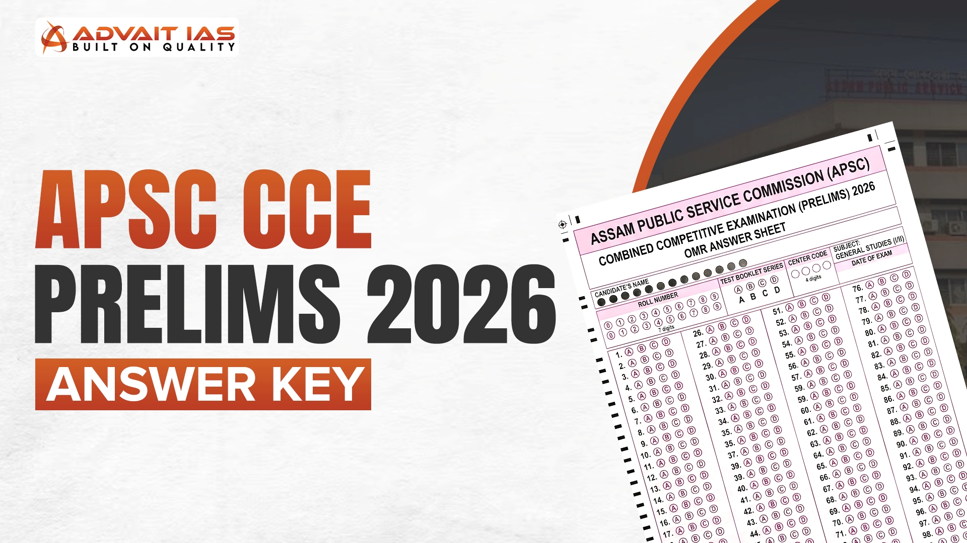 APSC CCE Prelims 2026 Question Paper